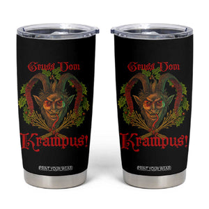 Nordic Christmas Krampus Tumbler Cup Gruss Vom Krampus Pagan Yule Xmas TS11 Black Print Your Wear
