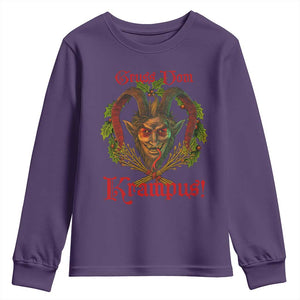 Nordic Christmas Krampus Youth Sweatshirt Gruss Vom Krampus Pagan Yule Xmas TS11 Purple Print Your Wear