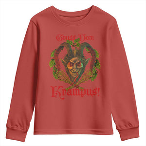 Nordic Christmas Krampus Youth Sweatshirt Gruss Vom Krampus Pagan Yule Xmas TS11 Red Print Your Wear
