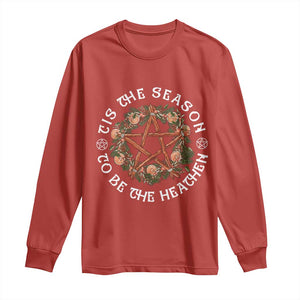 Tis The Season To Be The Heathen Long Sleeve Shirt Pagan Christmas Yule Holiday TS11 Red Print Your Wear