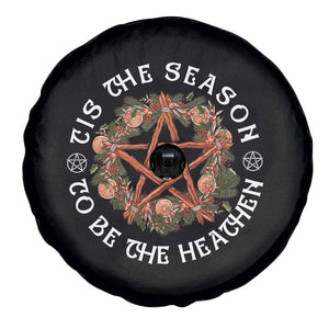 Tis The Season To Be The Heathen Spare Tire Cover Pagan Christmas Yule Holiday TS11 Print Your Wear