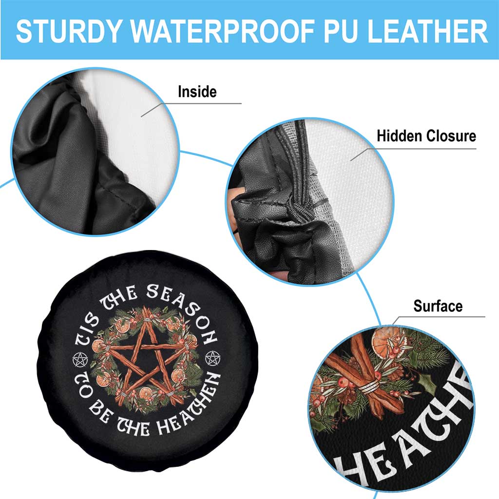 Tis The Season To Be The Heathen Spare Tire Cover Pagan Christmas Yule Holiday TS11 Print Your Wear