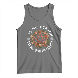 Tis The Season To Be The Heathen Tank Top Pagan Christmas Yule Holiday TS11 Black Heather Print Your Wear