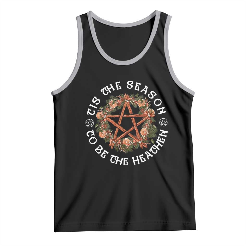 Tis The Season To Be The Heathen Tank Top Pagan Christmas Yule Holiday TS11 Black Athletic Heather Print Your Wear