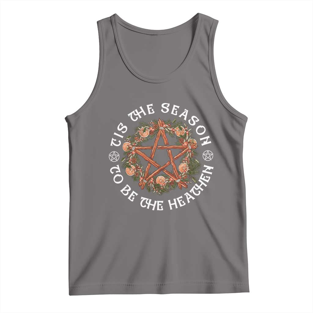 Tis The Season To Be The Heathen Tank Top Pagan Christmas Yule Holiday TS11 Deep Heather Print Your Wear