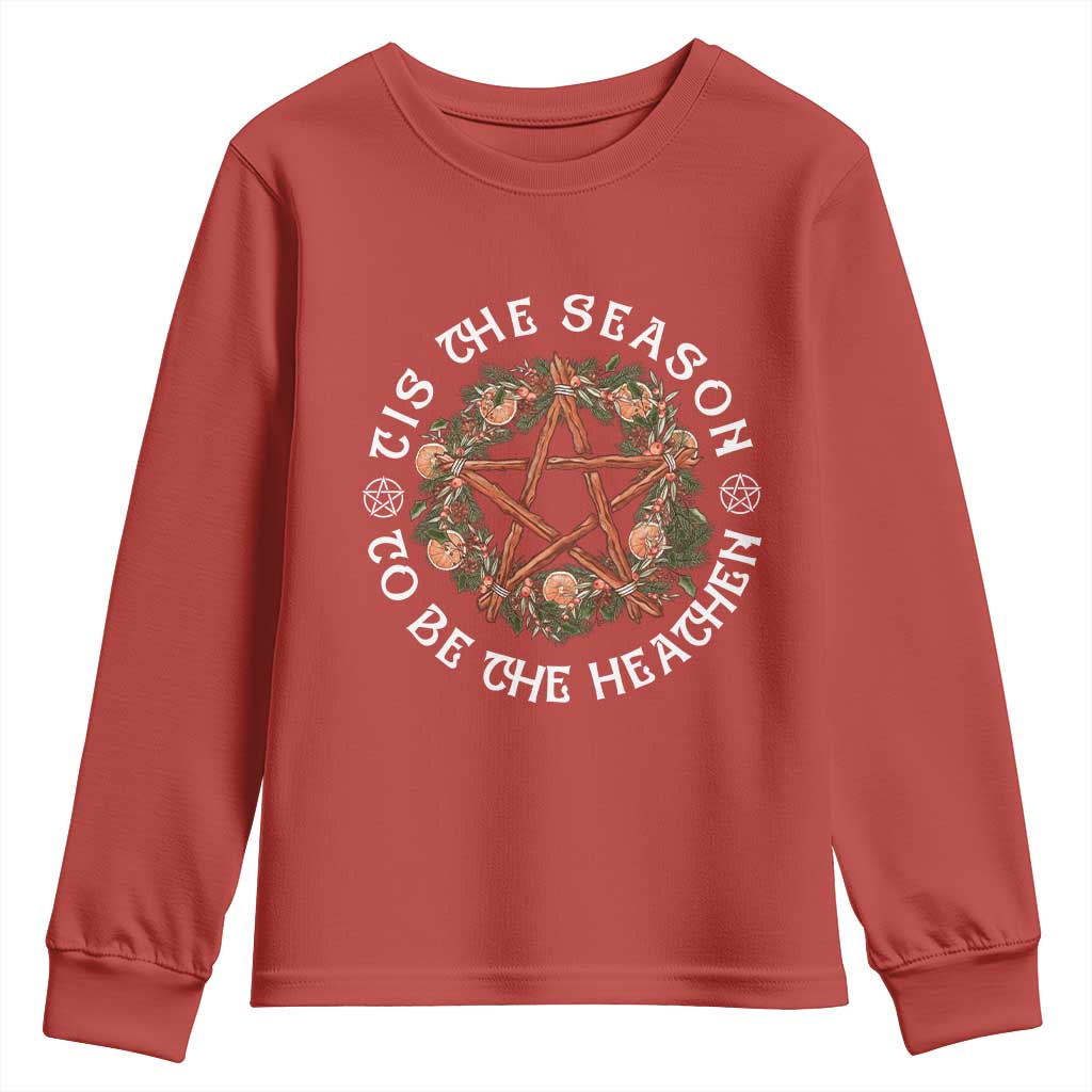 Tis The Season To Be The Heathen Youth Sweatshirt Pagan Christmas Yule Holiday TS11 Red Print Your Wear