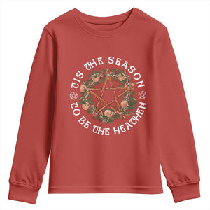 Tis The Season To Be The Heathen Youth Sweatshirt Pagan Christmas Yule Holiday TS11 Red Print Your Wear