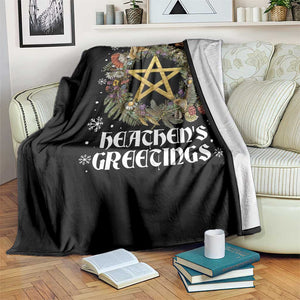 Heathens Greeting Throw Blanket Pagan Christmas Wreath Yule Holiday TS11 Print Your Wear