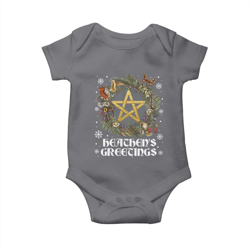 Heathens Greeting Baby Onesie Pagan Christmas Wreath Yule Holiday TS11 Charcoal Print Your Wear
