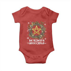 Heathens Greeting Baby Onesie Pagan Christmas Wreath Yule Holiday TS11 Red Print Your Wear