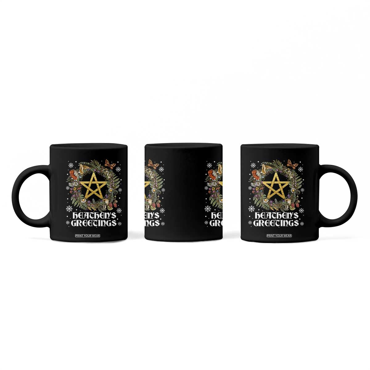 Heathens Greeting Coffee Mug Pagan Christmas Wreath Yule Holiday TS11 Print Your Wear