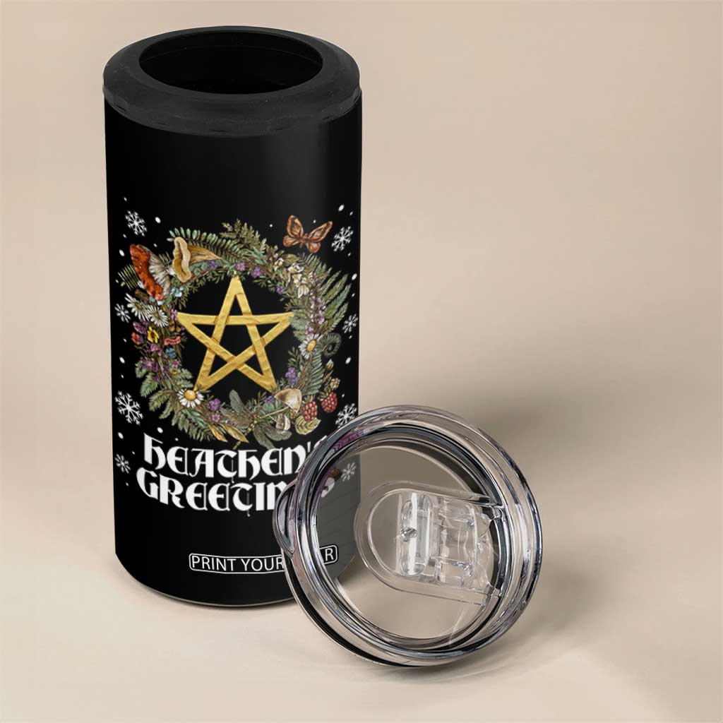 Heathens Greeting 4 in 1 Can Cooler Tumbler Pagan Christmas Wreath Yule Holiday TS11 Print Your Wear