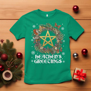 Heathens Greeting T Shirt Pagan Christmas Wreath Yule Holiday TS11 Irish Green Print Your Wear