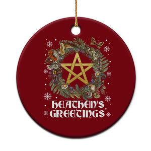 Heathens Greeting Ceramic Ornament Pagan Christmas Wreath Yule Holiday TS11 1pc Red Print Your Wear
