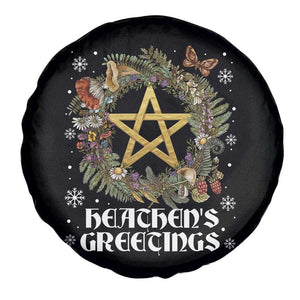 Heathens Greeting Spare Tire Cover Pagan Christmas Wreath Yule Holiday TS11 Print Your Wear
