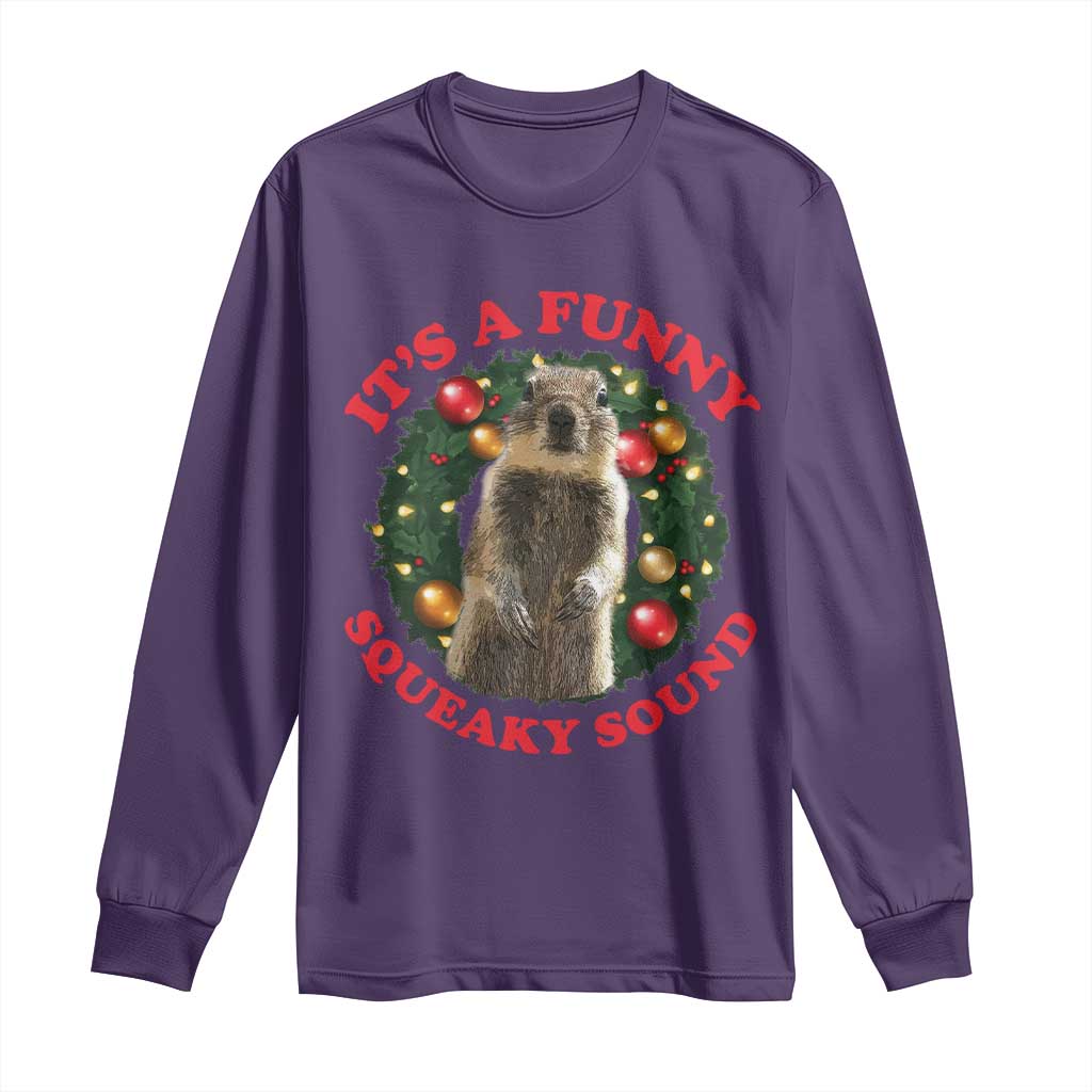 Funny Christmas Vacation Squirrel Movie Long Sleeve Shirt It Is A Funny Squeaky Sound Xmas Wreath TS11 Purple Print Your Wear