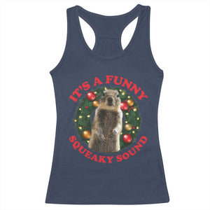 Funny Christmas Vacation Squirrel Movie Racerback Tank Top It Is A Funny Squeaky Sound Xmas Wreath TS11 Navy Print Your Wear