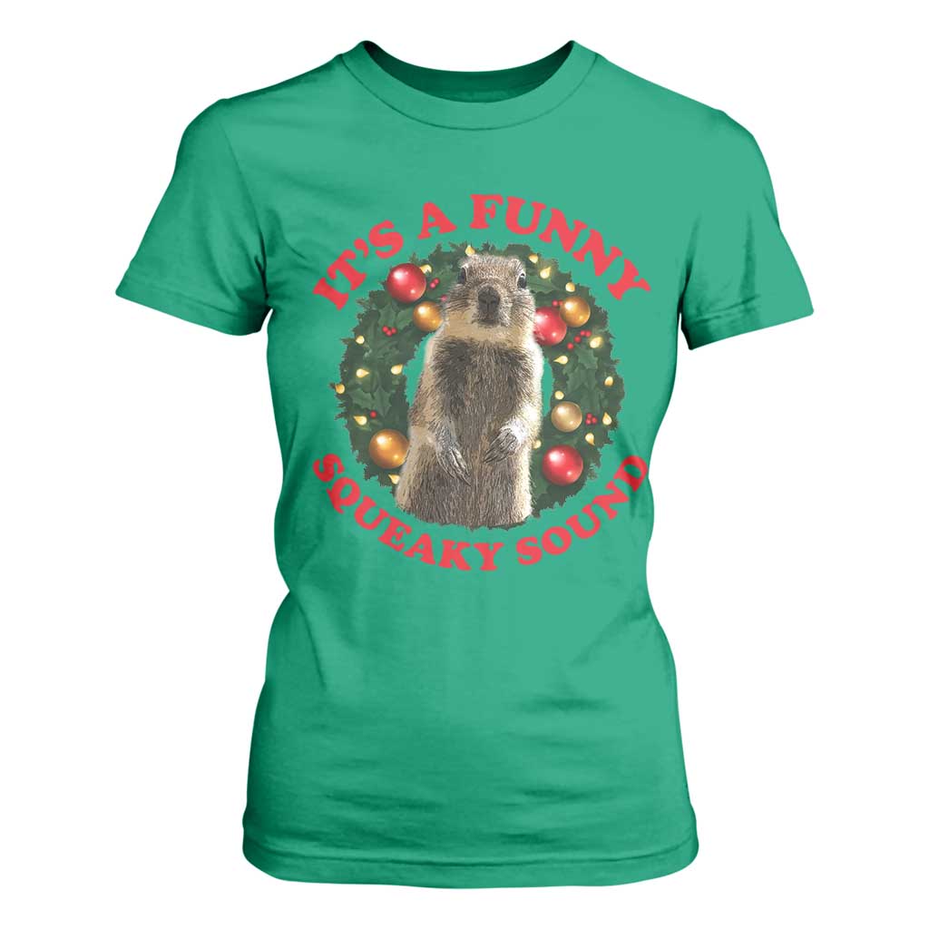 Funny Christmas Vacation Squirrel Movie T Shirt For Women It Is A Funny Squeaky Sound Xmas Wreath TS11 Irish Green Print Your Wear