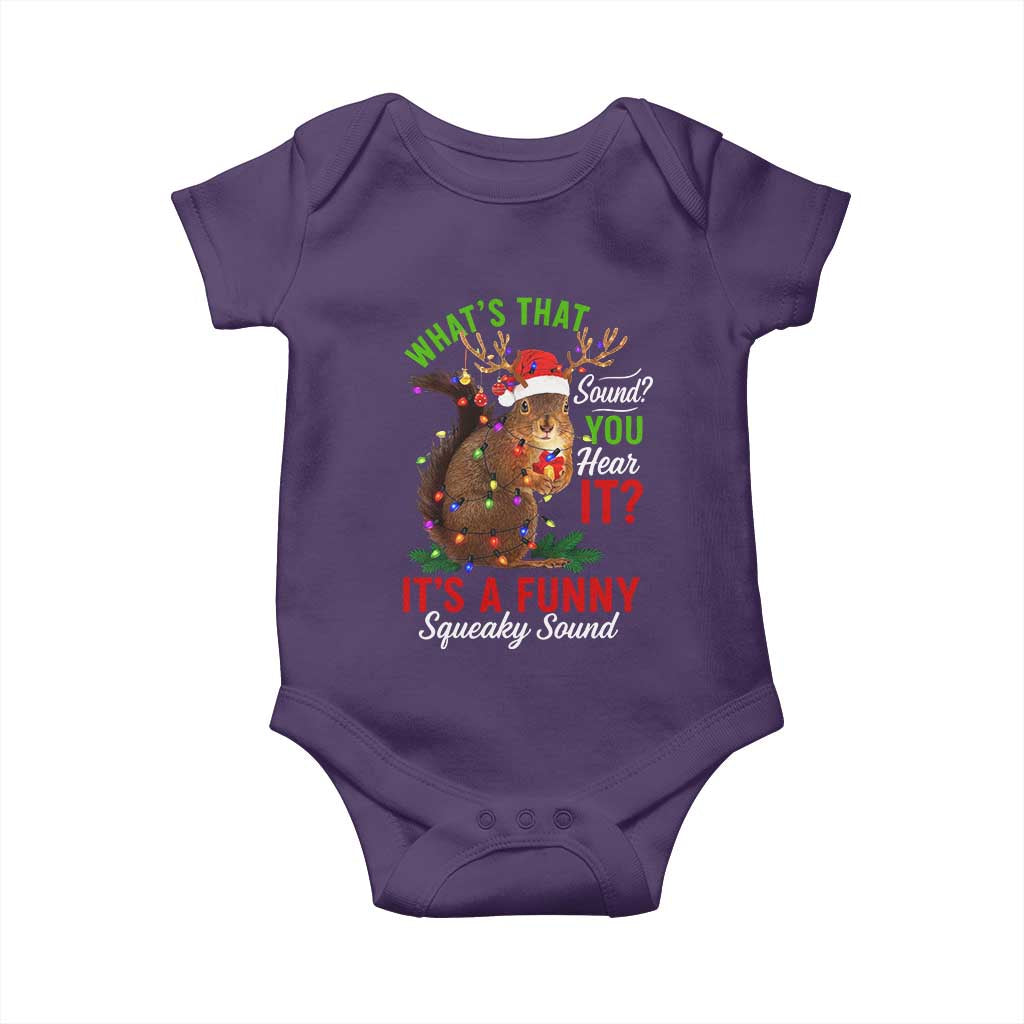 Funny Christmas Vacation Squirrel Movie Baby Onesie Whats That Sound You Hear It It Is A Funny Squeaky Sound TS11 Purple Print Your Wear