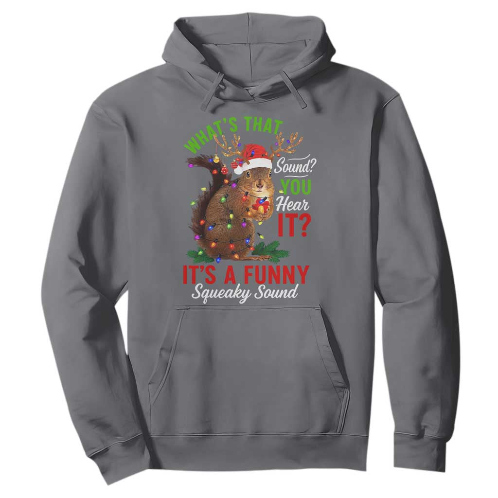 Funny Christmas Vacation Squirrel Movie Hoodie Whats That Sound You Hear It It Is A Funny Squeaky Sound TS11 Charcoal Print Your Wear