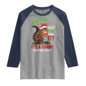Funny Christmas Vacation Squirrel Movie Raglan Shirt Whats That Sound You Hear It It Is A Funny Squeaky Sound TS11 Sport Gray Navy Print Your Wear