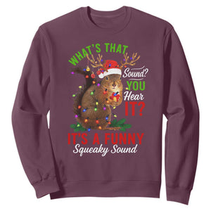 Funny Christmas Vacation Squirrel Movie Sweatshirt Whats That Sound You Hear It It Is A Funny Squeaky Sound TS11 Maroon Print Your Wear