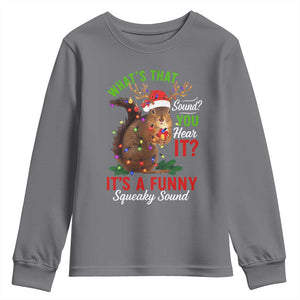 Funny Christmas Vacation Squirrel Movie Youth Sweatshirt Whats That Sound You Hear It It Is A Funny Squeaky Sound TS11 Charcoal Print Your Wear