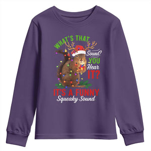 Funny Christmas Vacation Squirrel Movie Youth Sweatshirt Whats That Sound You Hear It It Is A Funny Squeaky Sound TS11 Purple Print Your Wear