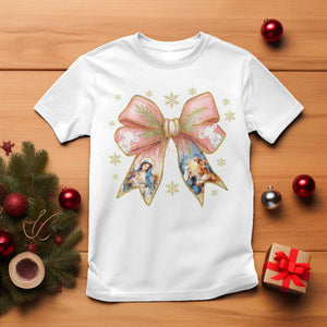 Jesus Christmas Coquette Bow Nativity Bible Verse Christian T Shirt TS11 White Print Your Wear