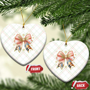 Jesus Christmas Coquette Bow Nativity Bible Verse Christian Ceramic Ornament TS11 Print Your Wear