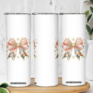 Jesus Christmas Coquette Bow Nativity Bible Verse Christian Skinny Tumbler TS11 Print Your Wear