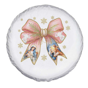 Jesus Christmas Coquette Bow Nativity Bible Verse Christian Spare Tire Cover TS11 Print Your Wear