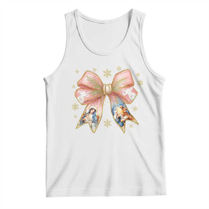 Jesus Christmas Coquette Bow Nativity Bible Verse Christian Tank Top - Print Your Wear