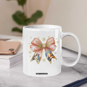 Jesus Christmas Coquette Bow Nativity Bible Verse Christian Coffee Mug TS11 Print Your Wear