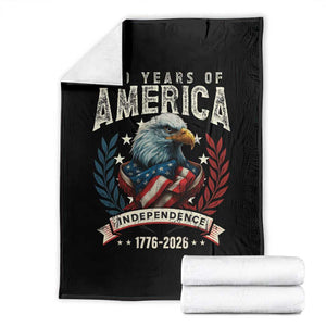 250 Years Of America Throw Blanket 250th American Anniversary Independence Bald Eagle TS11 Black Print Your Wear