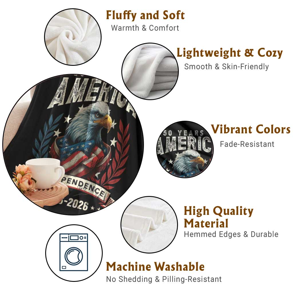 250 Years Of America Throw Blanket 250th American Anniversary Independence Bald Eagle TS11 Print Your Wear