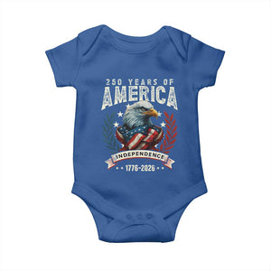 250 Years Of America Baby Onesie 250th American Anniversary Independence Bald Eagle TS11 Royal Blue Print Your Wear