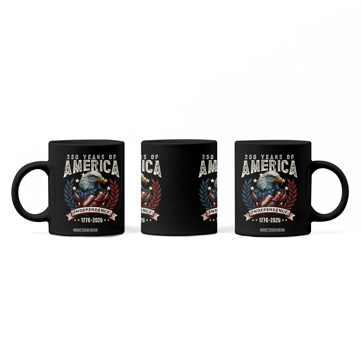 250 Years Of America Coffee Mug 250th American Anniversary Independence Bald Eagle TS11 Print Your Wear