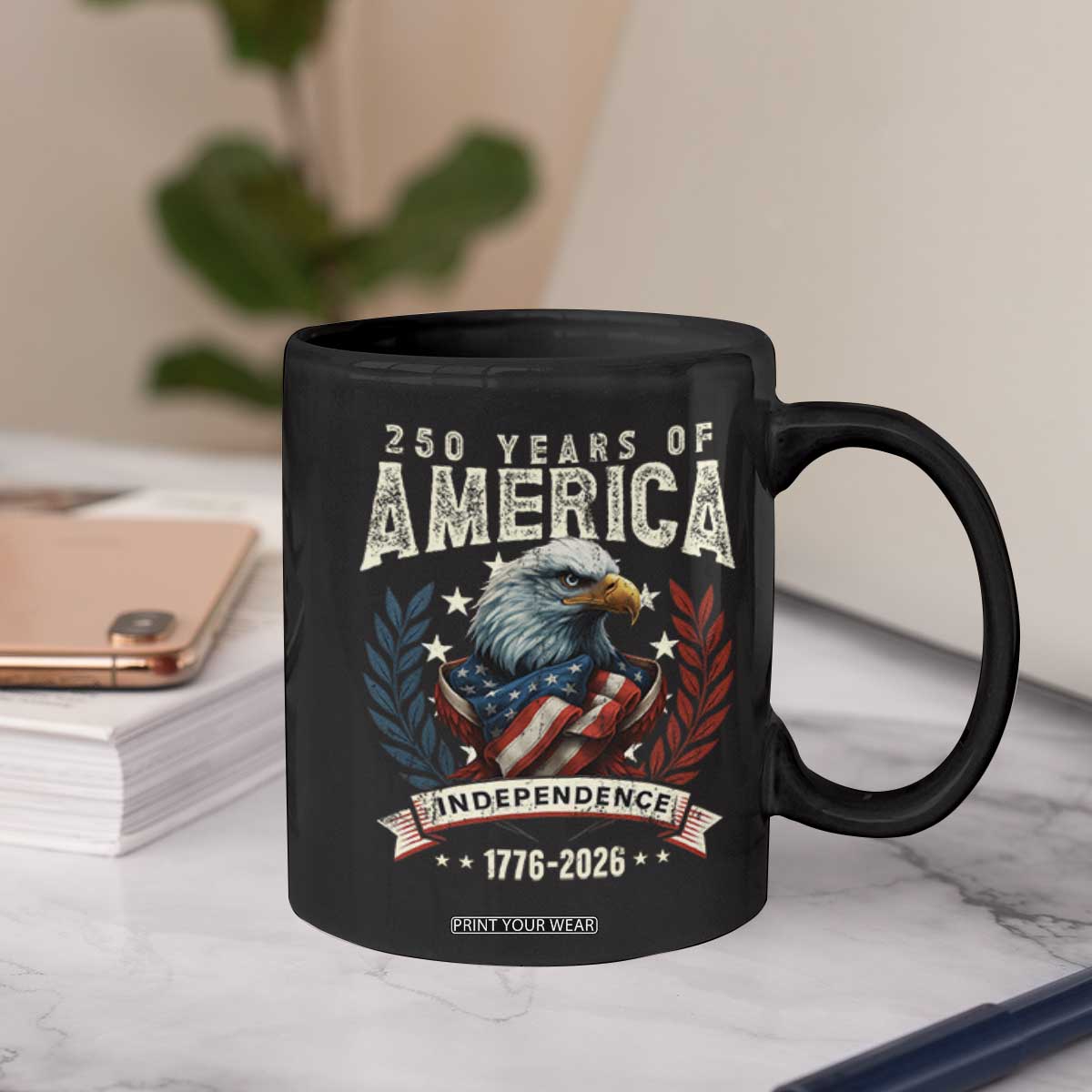 250 Years Of America Coffee Mug 250th American Anniversary Independence Bald Eagle TS11 Print Your Wear