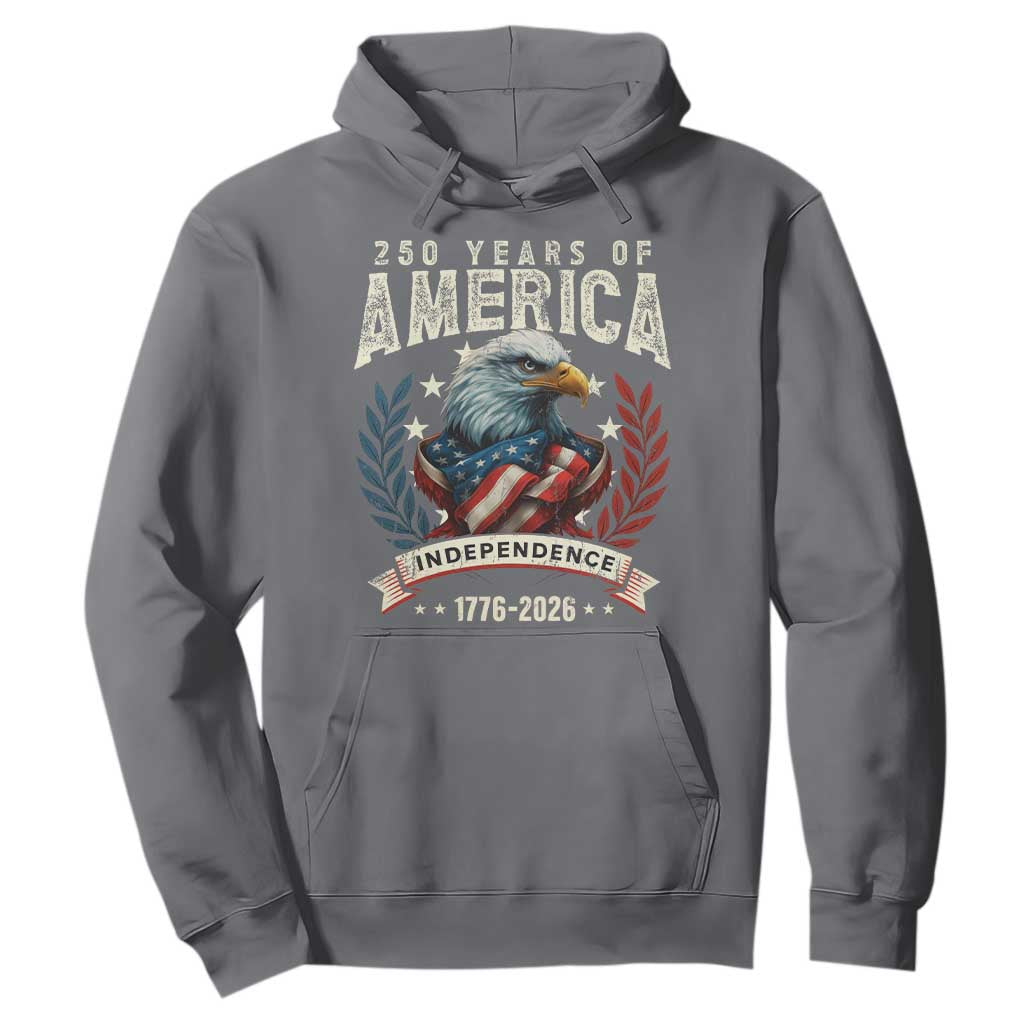 250 Years Of America Hoodie 250th American Anniversary Independence Bald Eagle TS11 Charcoal Print Your Wear