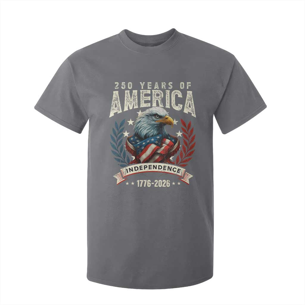 250 Years Of America T Shirt For Kid 250th American Anniversary Independence Bald Eagle TS11 Charcoal Print Your Wear