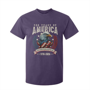 250 Years Of America T Shirt For Kid 250th American Anniversary Independence Bald Eagle TS11 Purple Print Your Wear