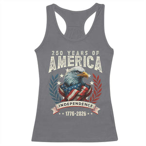 250 Years Of America Racerback Tank Top 250th American Anniversary Independence Bald Eagle TS11 Charcoal Print Your Wear