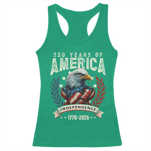 250 Years Of America Racerback Tank Top 250th American Anniversary Independence Bald Eagle TS11 Irish Green Print Your Wear