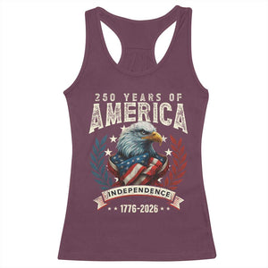 250 Years Of America Racerback Tank Top 250th American Anniversary Independence Bald Eagle TS11 Maroon Print Your Wear