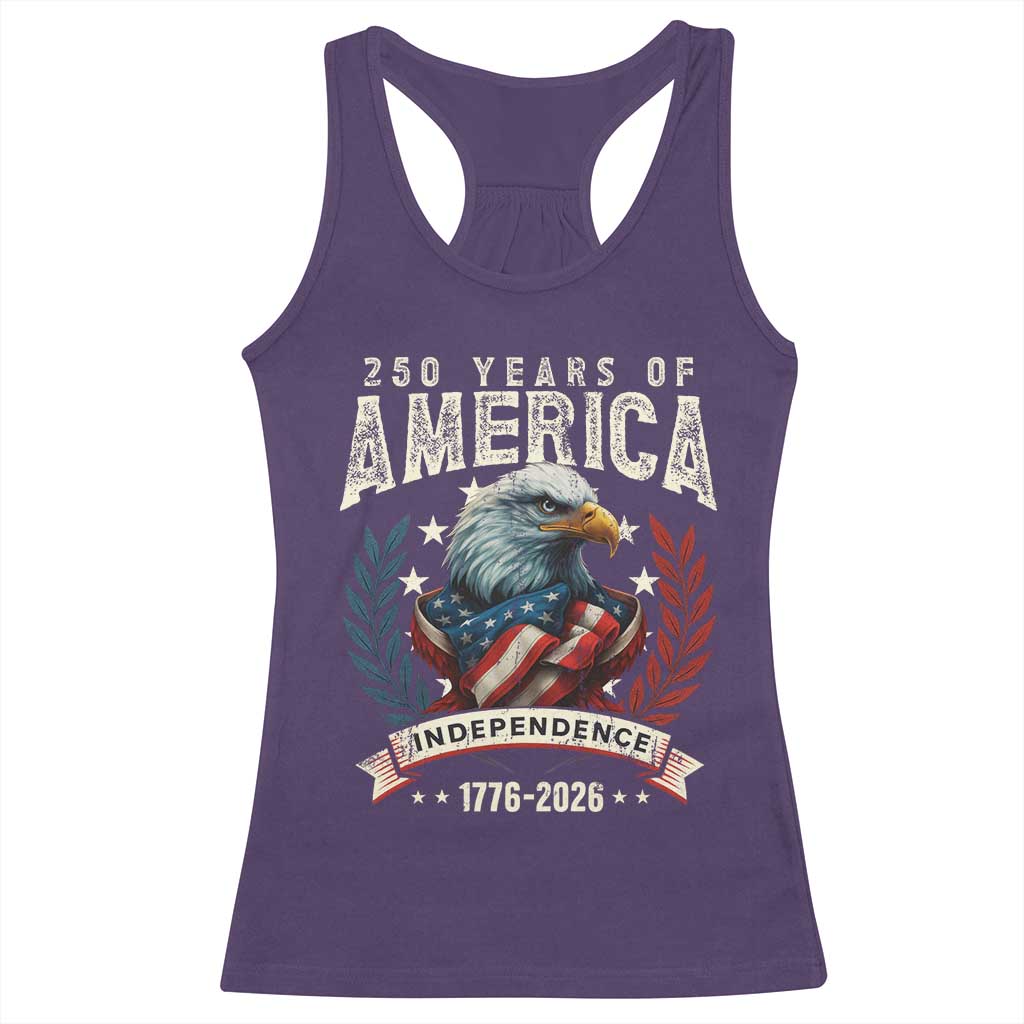 250 Years Of America Racerback Tank Top 250th American Anniversary Independence Bald Eagle TS11 Purple Print Your Wear