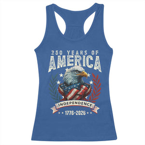 250 Years Of America Racerback Tank Top 250th American Anniversary Independence Bald Eagle TS11 Royal Blue Print Your Wear