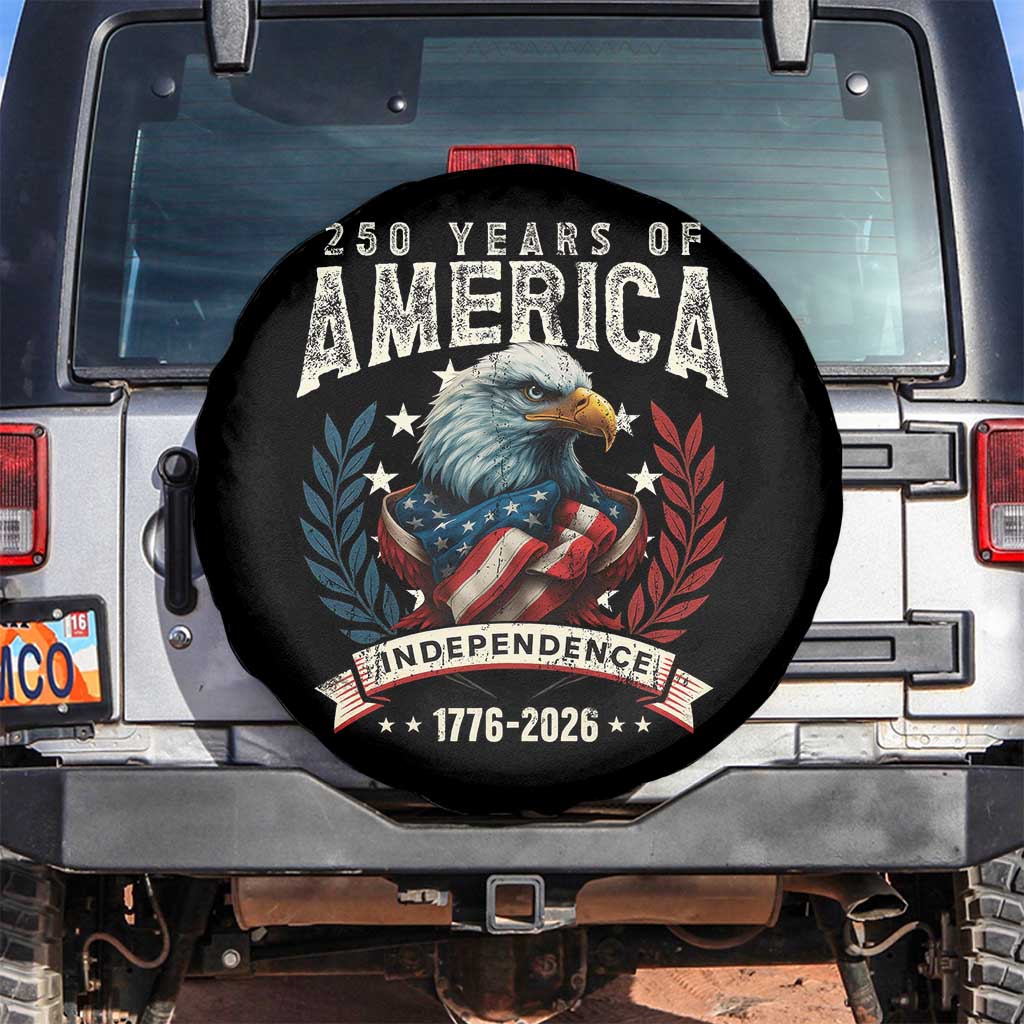 250 Years Of America Spare Tire Cover 250th American Anniversary Independence Bald Eagle TS11 No hole Black Print Your Wear