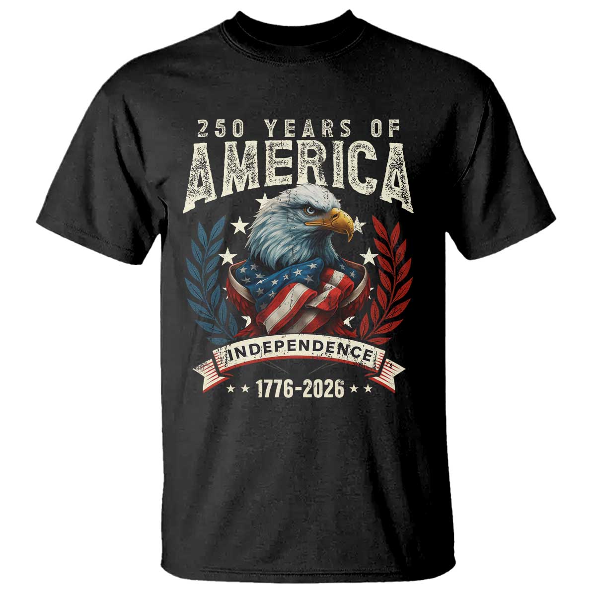 250 Years Of America T Shirt 250th American Anniversary Independence Bald Eagle TS11 Black Print Your Wear
