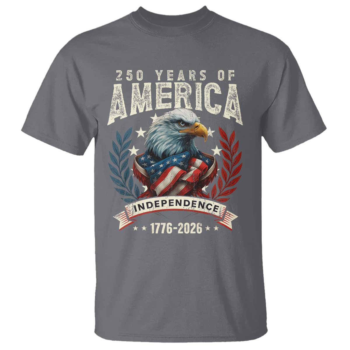 250 Years Of America T Shirt 250th American Anniversary Independence Bald Eagle TS11 Charcoal Print Your Wear